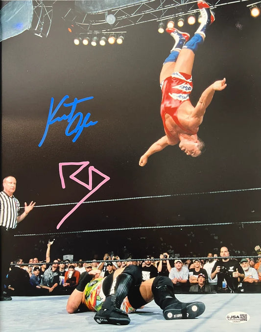 Rob Van Dam & Kurt Angle Signed 11x14 Photo - JSA