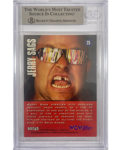 WWE WCW Nasty Boys Jerry Sags Autographed Signed CARDZ Card #25 1995 BAS Encapsulated