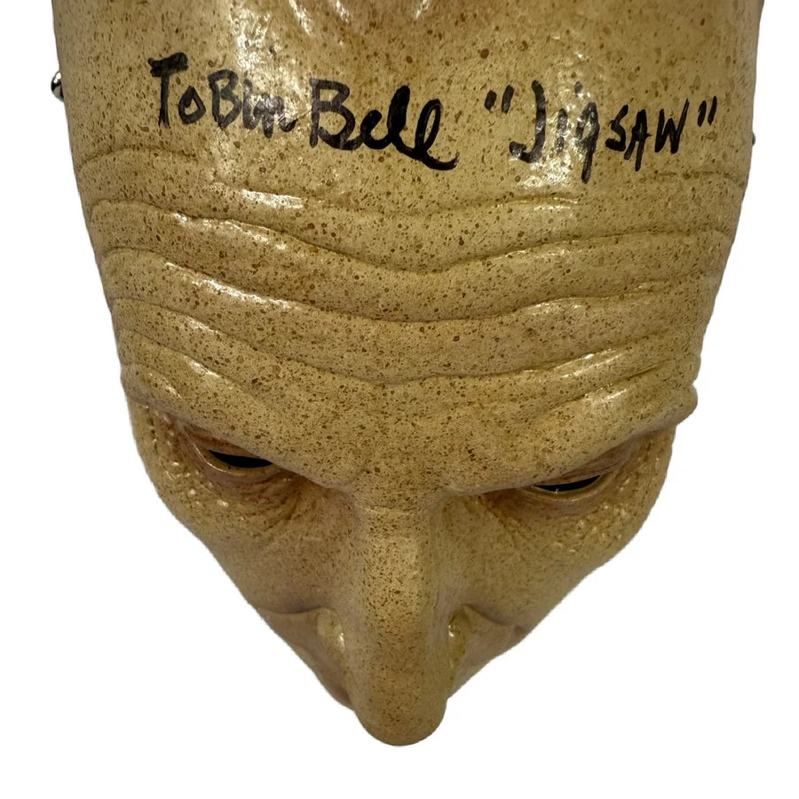 Tobin Bell Signed Inscribed Jigsaw Saw mask - JSA