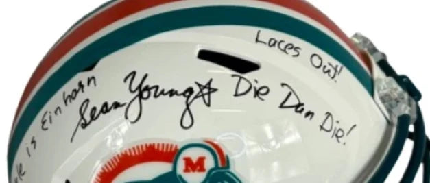 Sean Young Signed Inscribed Full-Size Miami Dolphins Helmet - JSA