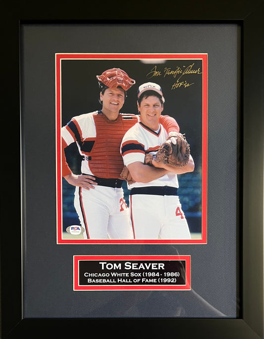 Tom Seaver autographed signed inscribed framed 8x10 photo Chicago White Sox PSA