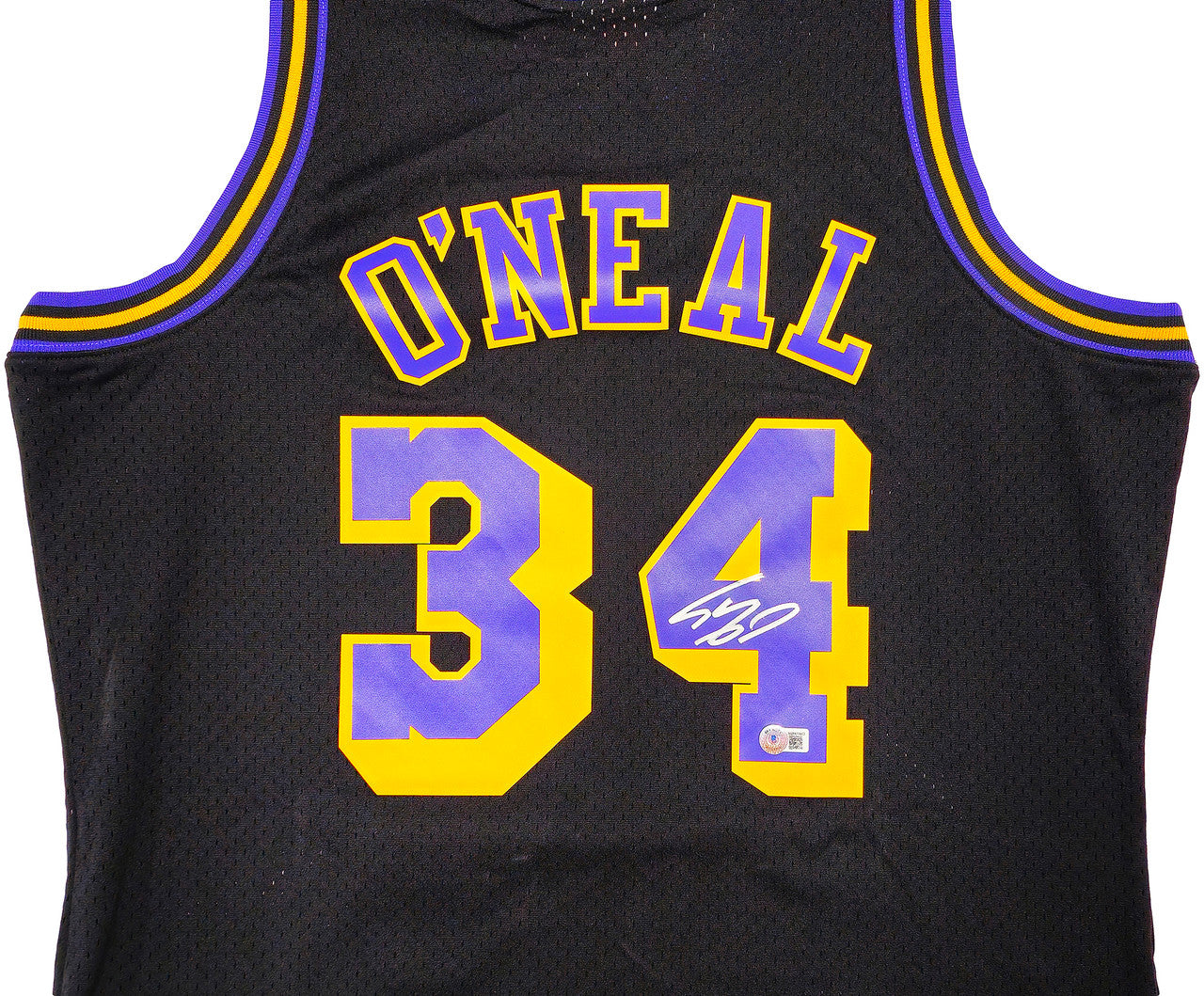 Shaquille Shaq O'Neal Signed Mitchell & Ness 1996-97 HWC Swingman Los Angeles Lakers Jersey - Beckett