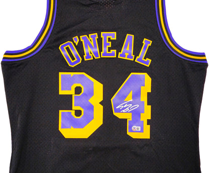 Shaquille Shaq O'Neal Signed Mitchell & Ness 1996-97 HWC Swingman Los Angeles Lakers Jersey - Beckett
