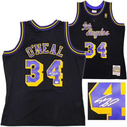 Shaquille Shaq O'Neal Signed Mitchell & Ness 1996-97 HWC Swingman Los Angeles Lakers Jersey - Beckett