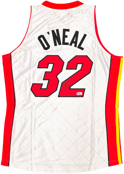 Shaquille Shaq O'Neal Signed Mitchell & Ness 2005-06 HWC Swingman NBA 75th Anniversary Platinum Miami Heat Jersey - Beckett