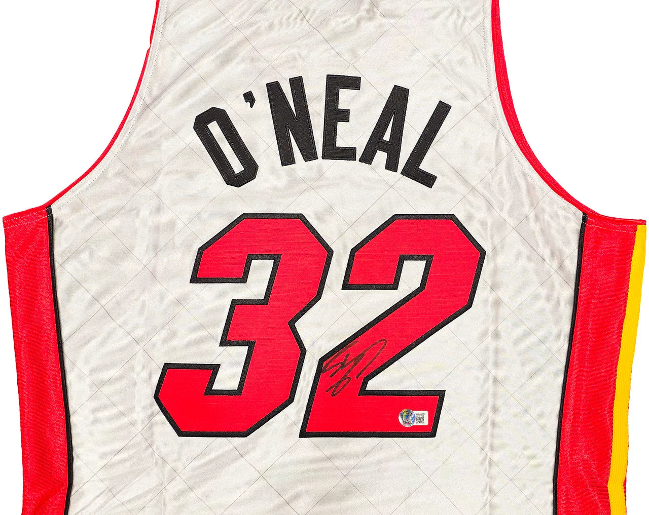 Shaquille Shaq O'Neal Signed Mitchell & Ness 2005-06 HWC Swingman NBA 75th Anniversary Platinum Miami Heat Jersey - Beckett