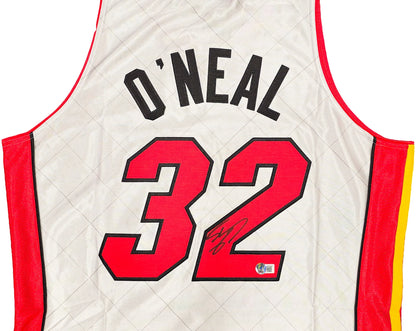 Shaquille Shaq O'Neal Signed Mitchell & Ness 2005-06 HWC Swingman NBA 75th Anniversary Platinum Miami Heat Jersey - Beckett