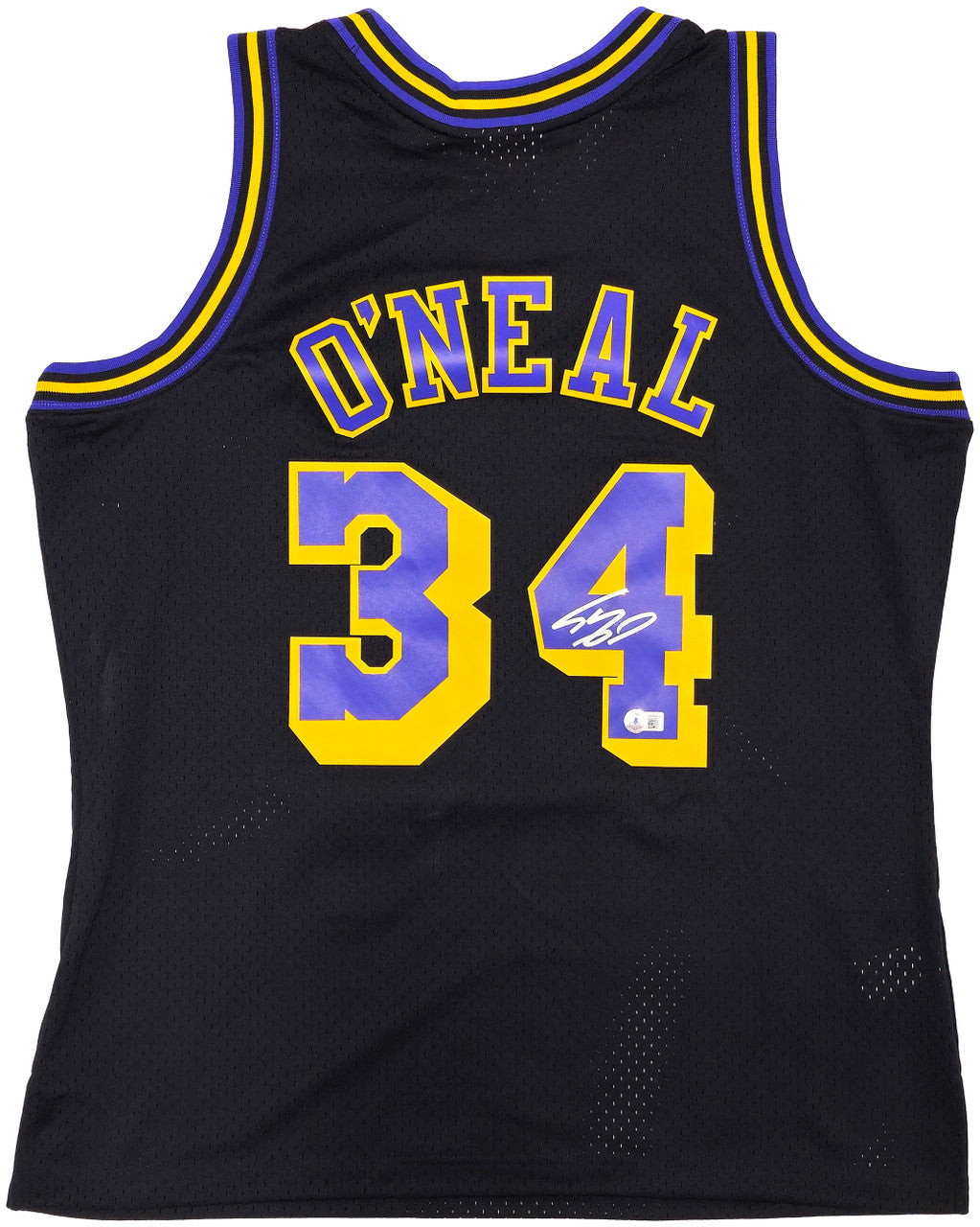 Shaquille Shaq O'Neal Signed Mitchell & Ness 1996-97 HWC Swingman Los Angeles Lakers Jersey - Beckett