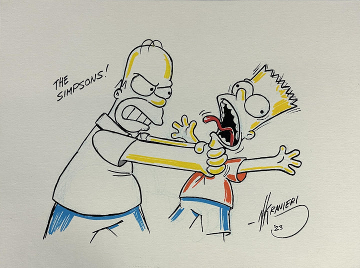 Nik Ranieri Signed Inscribed Original Artwork 12x16 Canvas The Simpsons - JSA