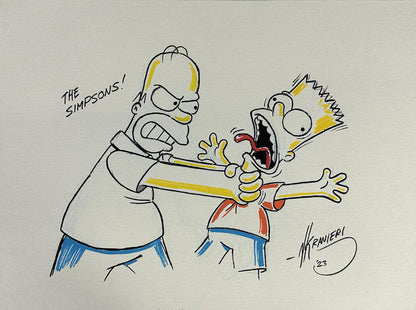 Nik Ranieri Signed Inscribed Original Artwork 12x16 Canvas The Simpsons - JSA