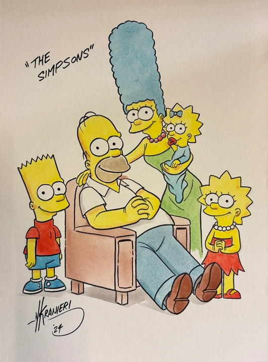 Nik Ranieri Signed Inscribed The Simpsons Original Canvas 18x24 Artwork - JSA