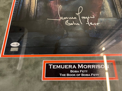 Temuera Morrison Signed Suede Framed 16x20 Star Wars Boba Fett - JSA