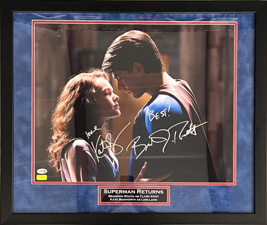 Brandon Routh & Kate Bosworth Signed Framed 16x20 Superman Returns Photo - JSA
