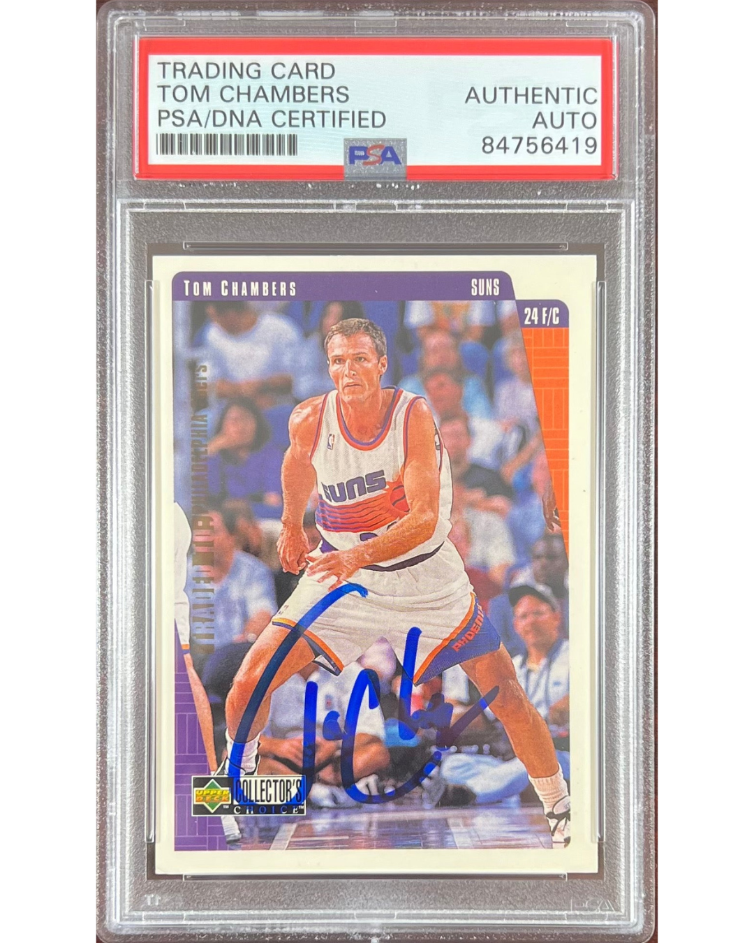 Tom Chambers Autographed Signed 1998 Upper Deck #308 Phoenix Suns Card PSA Encapsulated