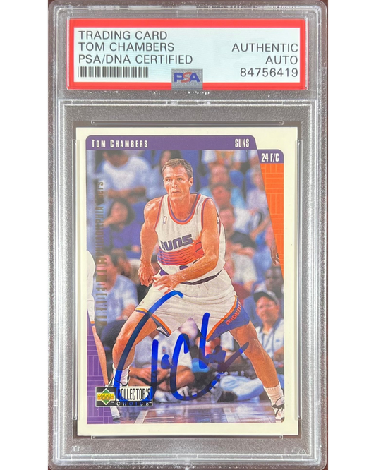 Tom Chambers Autographed Signed 1998 Upper Deck #308 Phoenix Suns Card PSA Encapsulated