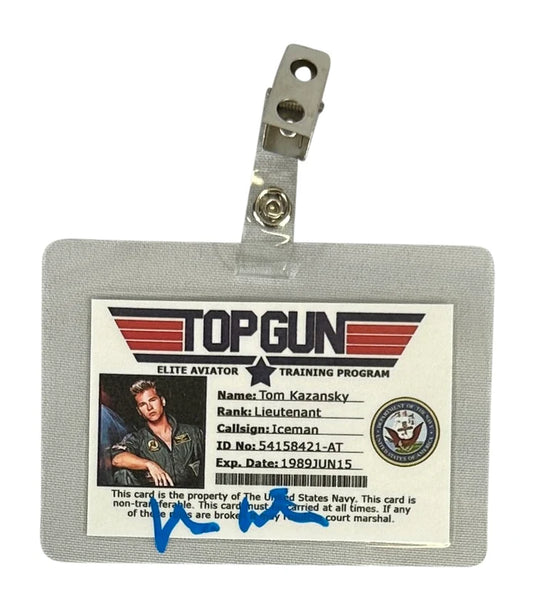 Val Kilmer Signed Aviator Tom Kazansky Top Gun  ID Badge - JSA