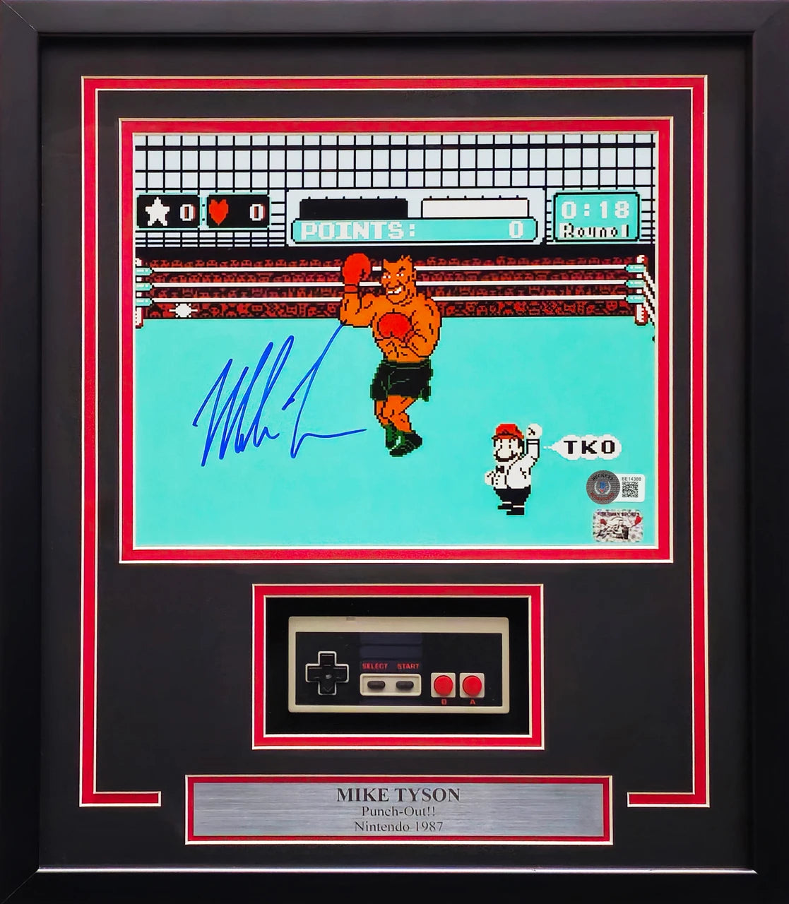 Mike Tyson Autographed Framed 11x14 Nintendo Punch-Out!!