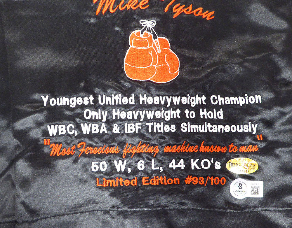 Mike Tyson Signed Black Trunks "HOF 2011" - Beckett