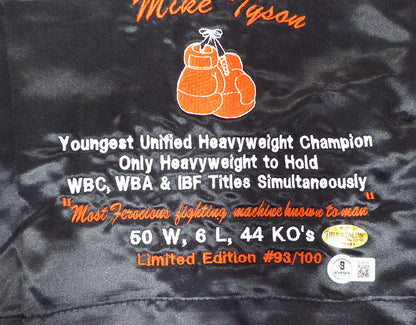 Mike Tyson Signed Black Trunks "HOF 2011" - Beckett
