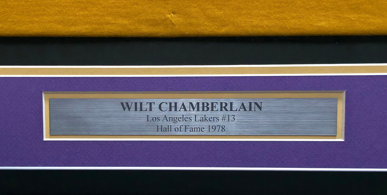 Wilt Chamberlain Signed Framed Los Angeles Lakers  Jersey -JSA