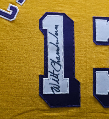 Wilt Chamberlain Signed Framed Los Angeles Lakers  Jersey -JSA