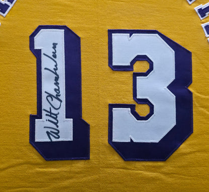 Wilt Chamberlain Signed Framed Los Angeles Lakers  Jersey -JSA