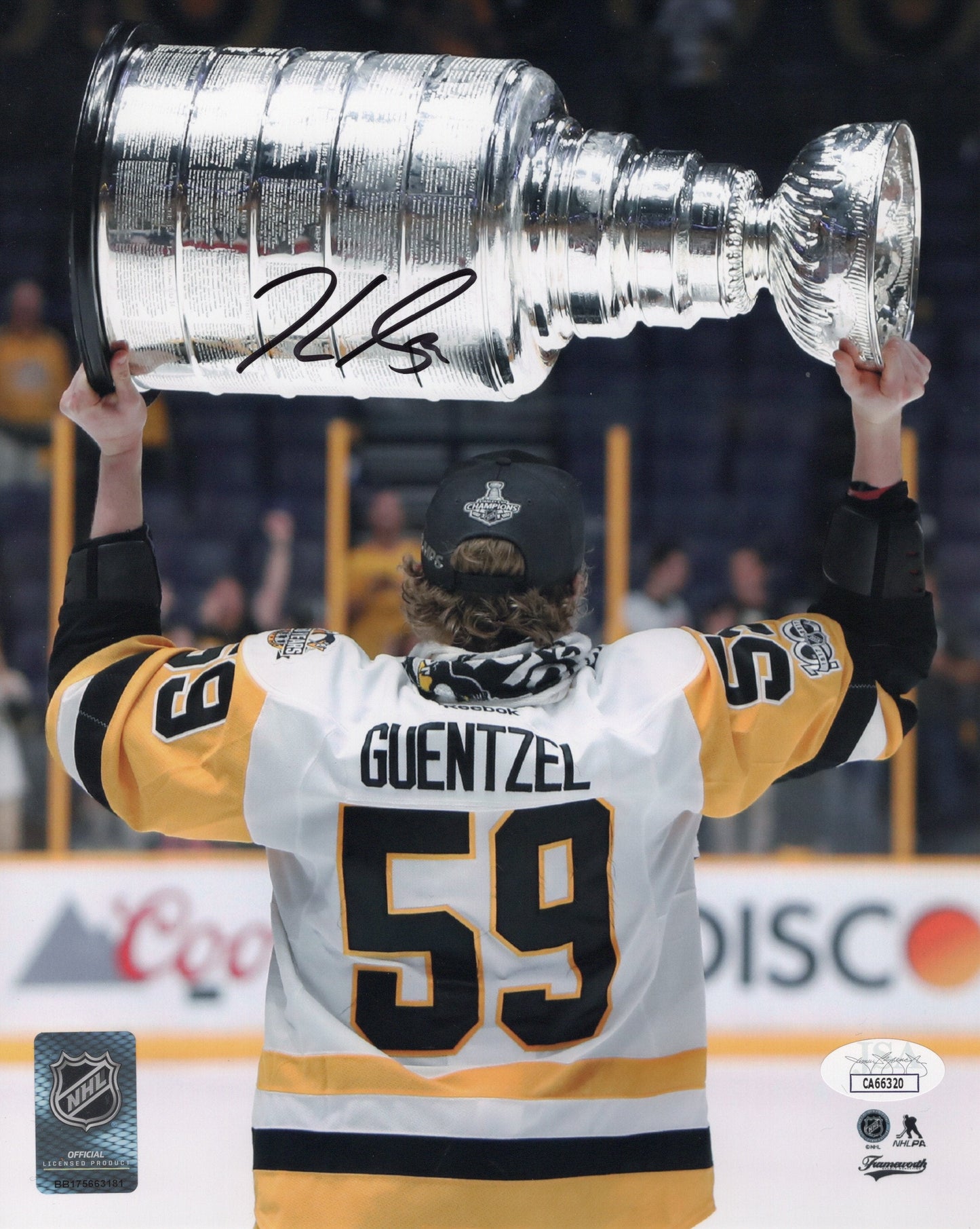 Jake Guentzel autographed signed 8x10 photo NHL Pittsburgh Penguins JSA