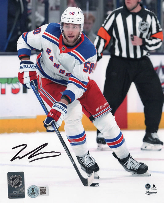Will Cuylle autographed signed 8x10 photo NHL New York Rangers Beckett