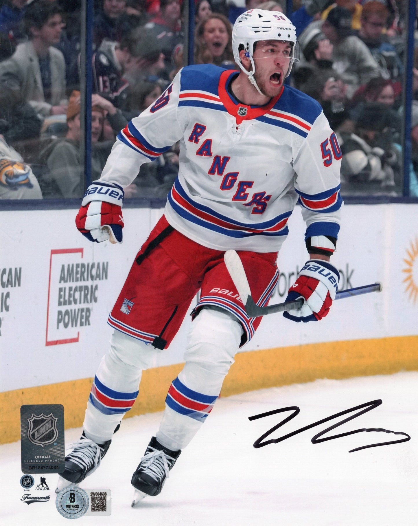 Will Cuylle autographed signed 8x10 photo NHL New York Rangers Beckett
