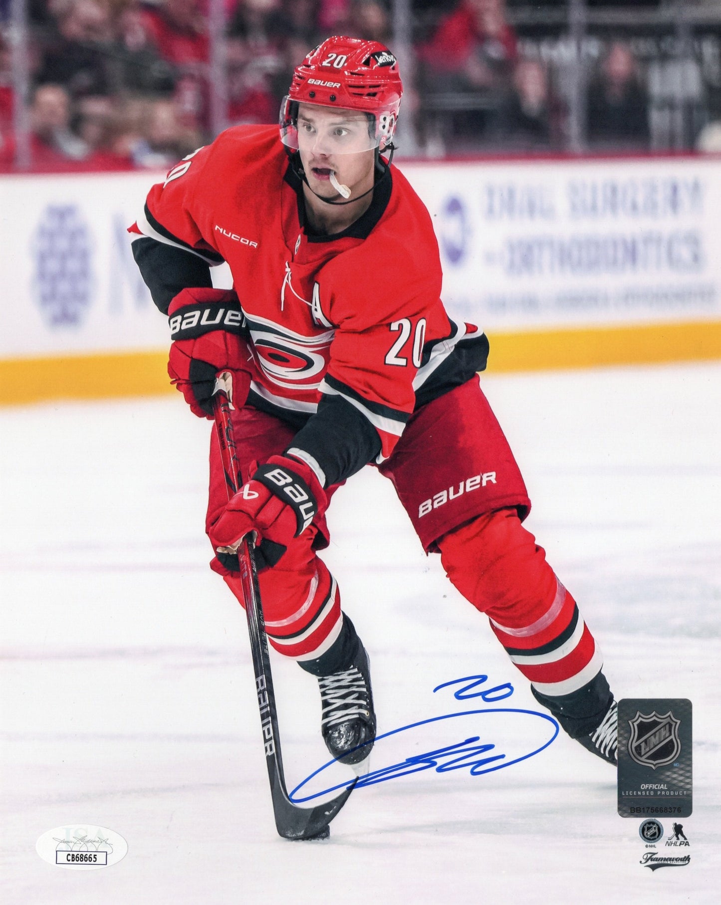 Sebastian Aho autographed signed 8x10 photo NHL Carolina Hurricanes JSA COA