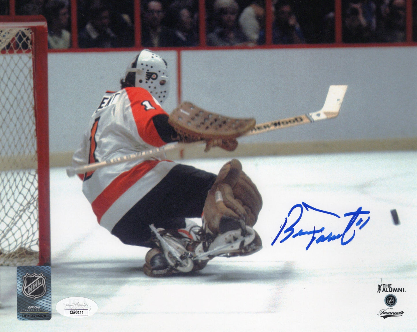 Bernie Parent autographed signed 8x10 photo NHL Philadelphia Flyers JSA COA